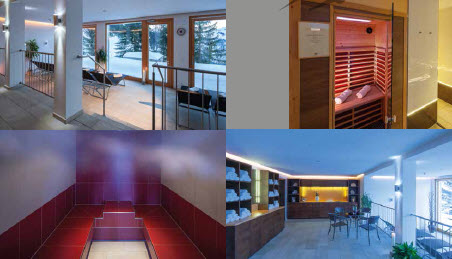 Wellnessbereich mit Traumsicht in Faschina am Faschinajoch